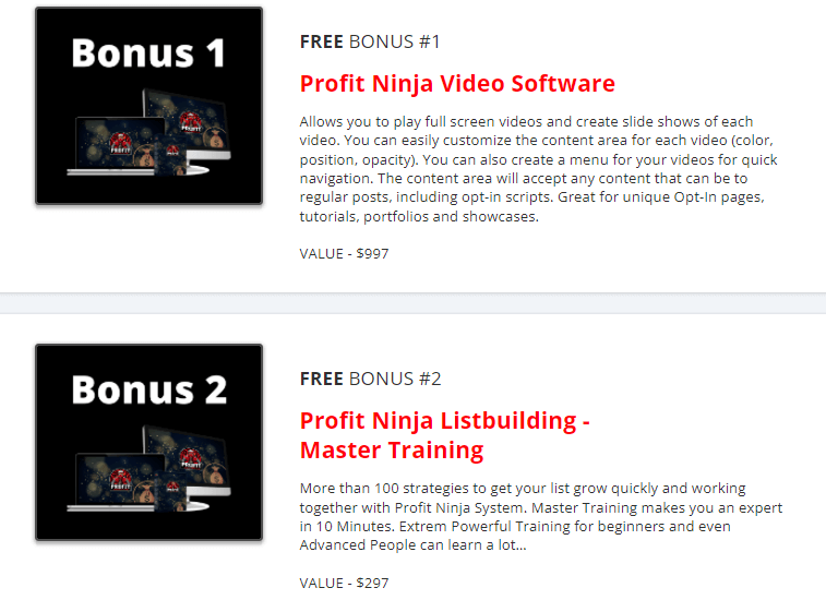 Profit Ninja System -Bonus 1& 2