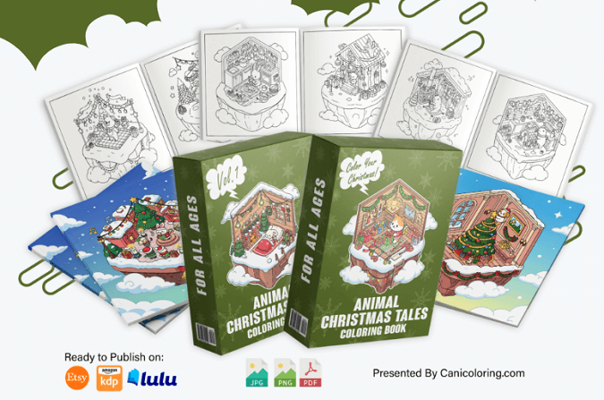 Animal-Christmas-Tales-(PLR)-Coloring-Pack